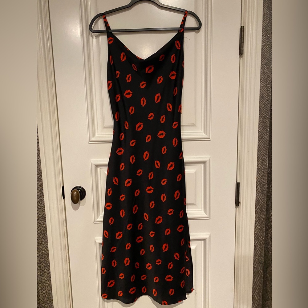 Inspired Hearts Black and Red Lip Print Dress - Picture 2 of 9